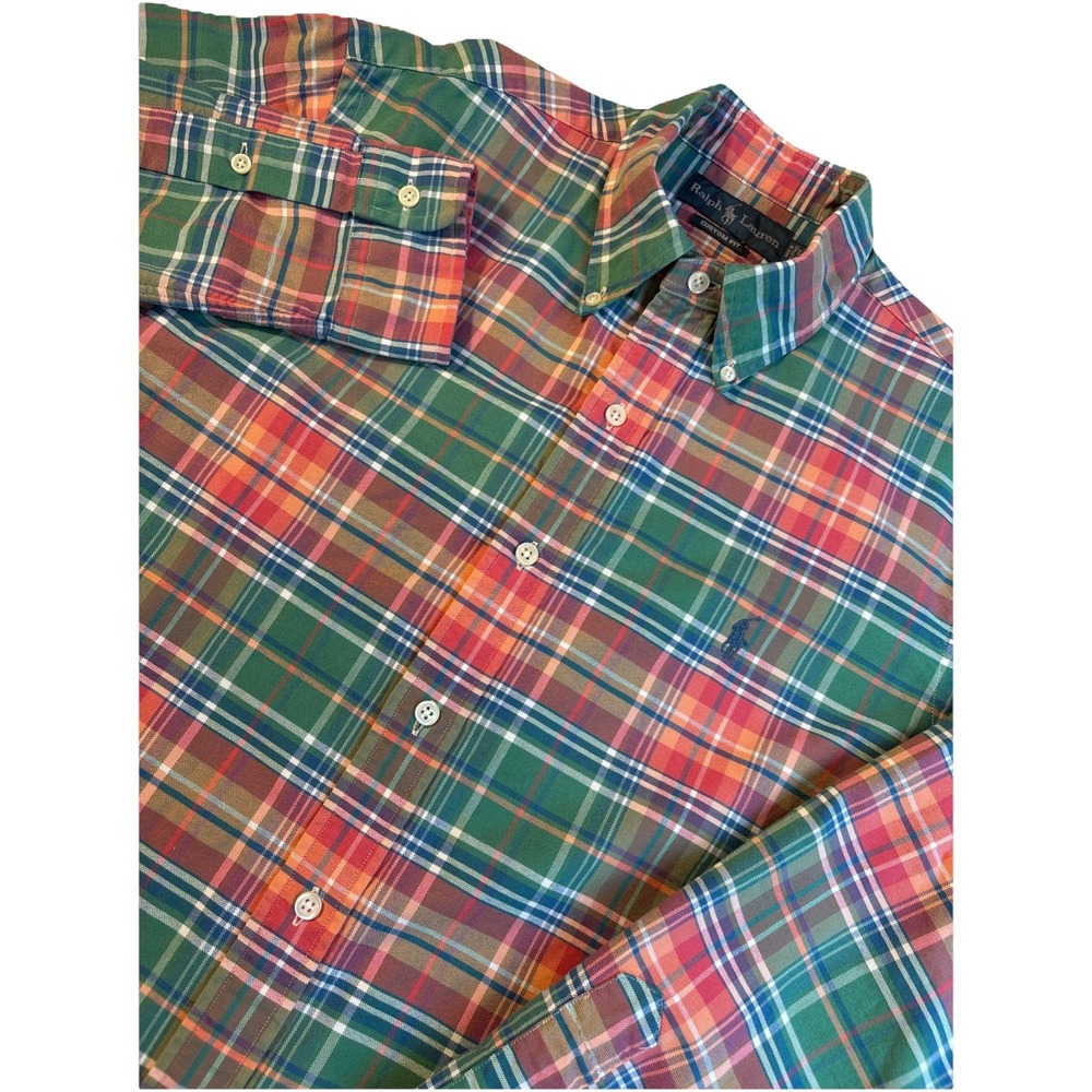 Polo Ralph Lauren L/S Custom Fit Broadcloth Cotton Button down Men's MEDIUM
